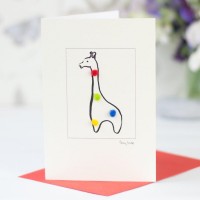 Giraffe bright spotty card