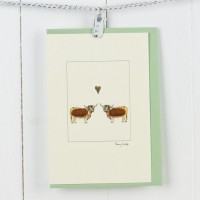 Cows highland in love card