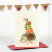 Mini Hedgehog and presents card