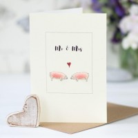 Pigs Mr & Mrs card