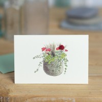 Mini Patio pot of flowers card