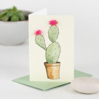 Mini Cactus bunny ears card
