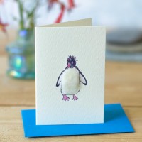 Mini Penguin Macaroni card