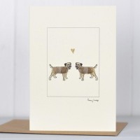 Border terriers in Love card