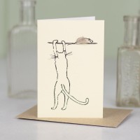 Mini Cat and mouse on sill card