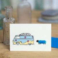 Mini Sheep and campervan