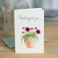 Mini Tulips pink thinking of you card