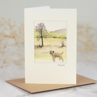 Border terrier by tree card