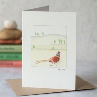 Pheasant in a landscape card