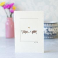 Pigs in love card
