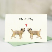 Mini Border Terrier Mr & Mrs card