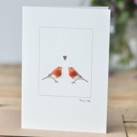 Robins in love card