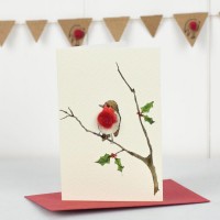 Mini Robin on a twig card