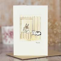 Cat and donkey card