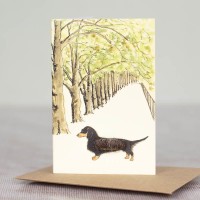 Mini Dachshund in avenue card