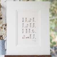 Limited Edition Of Lots Of Rabbits With Carrots print
