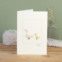 Duck Aylesbury and duckling card