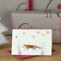 Mini Fox under stars card