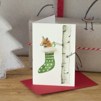 Mini Fox in stocking card